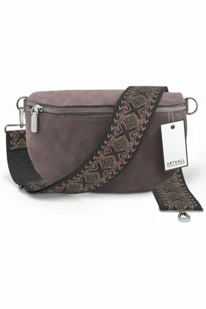 ARTVALL Umhängetasche Wildleder Handtasche Brusttasche Crossbody Lila, Wildleder Bauchtasche mit Reißverschluss breites Schulterband Klein - Verkäufer: EAZY CASE GmbH