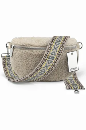 ARTVALL Umhängetasche Teddy Handtasche Brusttasche Schultertasche Beige, Bauchtasche Teddy Plüschtasche Teddyfell mit Schultergurt Design Klein - Verkäufer: EAZY CASE GmbH