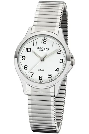 Regent Quarzuhr W0071 - 3085.78.99, Armbanduhr, Damenuhr, Flexband, Zugband, Edelstahlarmband