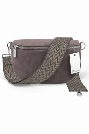 ARTVALL Umhängetasche Wildleder Handtasche Brusttasche Crossbody Lila, Wildleder Bauchtasche mit Reißverschluss breites Schulterband Klein - Verkäufer: EAZY CASE GmbH