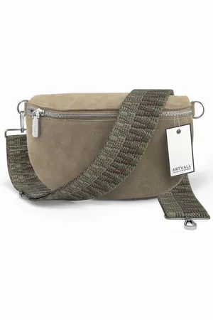 ARTVALL Umhängetasche Wildleder Handtasche Brusttasche Crossbody Beige, Wildleder Bauchtasche mit Reißverschluss breites Schulterband Klein - Verkäufer: EAZY CASE GmbH