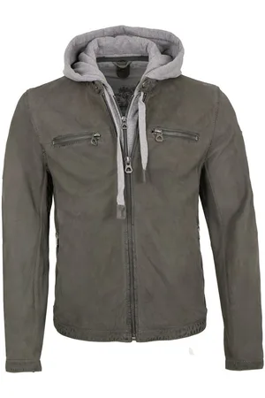 Mauritius Lederjacke GMJonno Gipsy - Herren Lederjacke Kapuze Lammleder dark grey - Verkäufer: Lederjacken24