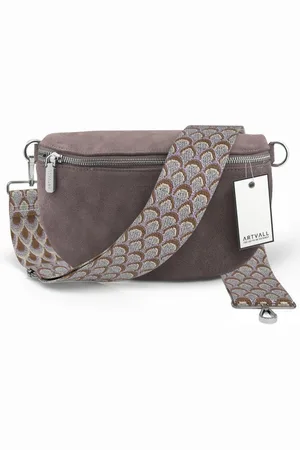 ARTVALL Umhängetasche Wildleder Handtasche Brusttasche Crossbody Lila, Wildleder Bauchtasche mit Reißverschluss breites Schulterband Klein - Verkäufer: EAZY CASE GmbH