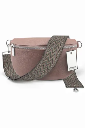 ARTVALL Umhängetasche Echtleder Handtasche Brusttasche Crossbody Rosé, Leder Bauchtasche klein breiter Schulterriemen abnehmbarer Taschengurt - Verkäufer: EAZY CASE GmbH