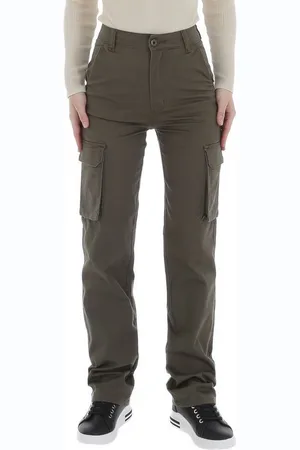 Ital-Design Cargohose Damen Freizeit (86746052) Stretch Stoffhose in Khaki - Verkäufer: