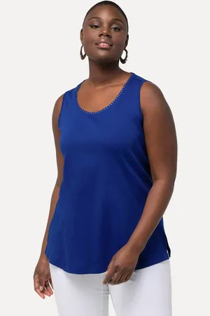 Ulla Popken Longtop Pima Cotton-Top A-Linie Rundhals ärmellos - Verkäufer: Popken Fashion Group