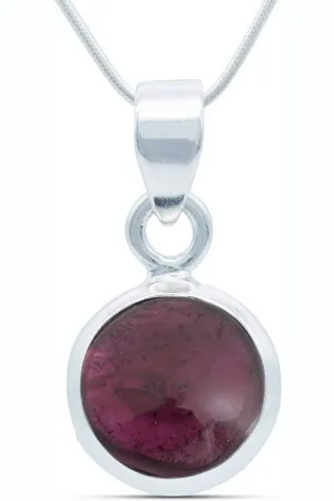 mantraroma Kette mit Anhänger MIALE rund aus 925 Silber mit Granat (Kettenanhänger uns Kette), 925 Sterling Silber Ketten mit Kettenanhänger für Damen - Verkäufer:
