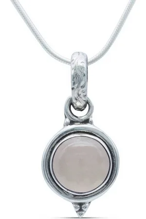 mantraroma Kette mit Anhänger PIARA aus 925 Silber mit Rosenquarz (Kettenanhänger uns Kette), 925 Sterling Silber Ketten mit Kettenanhänger für Damen - Verkäufer: