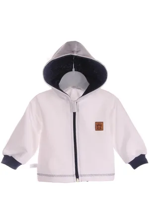 La Bortini Sweatjacke Baby Jacke mit Kapuze Stoffjacke in Weiß Blau mit Krone 56 62 68 74 80 86 - Verkäufer: A&O Baby-und Kindermoden