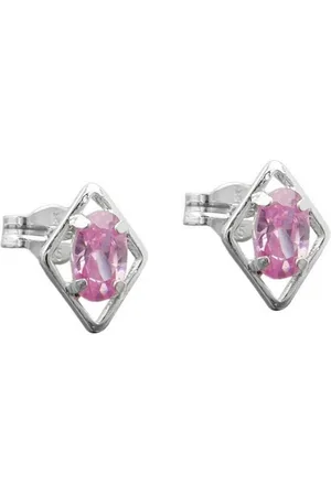 GALLAY Paar Ohrstecker Ohrring 8x6mm Rhombus mit Zirkonia pink Silber 925 (1-tlg) - Verkäufer: Cats Collection