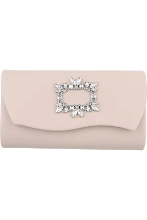 Ital-Design Schultertasche Kleine, Damentasche clutch schultertasche mit strass in Creme - Verkäufer: