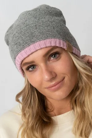 Bavarian Couture Strickmütze Beanie - TRACHTEN-HAUM - grau/rosa - Verkäufer: Alpenwahnsinn Tracht & Lifestyle