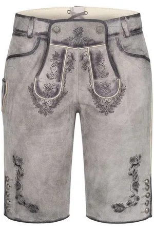 Nübler Trachtenlederhose Lederhose kurz Tiana L in Silber von - Verkäufer: Trachtenhof