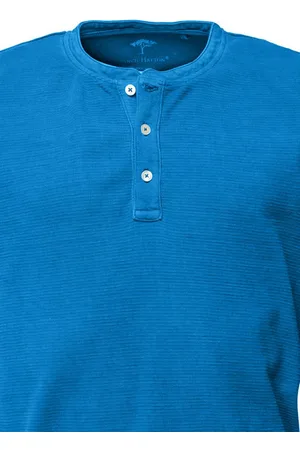 Fynch-Hatton Langarmshirt Serafino, Structure, Garment Dyed - Verkäufer: Lehmann Moden
