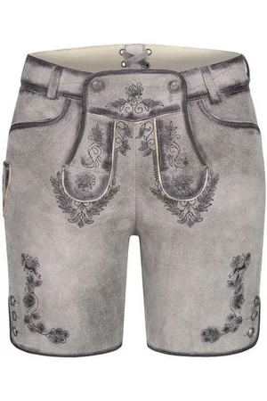 Nübler Trachtenlederhose Lederhose kurz Tiana M in Silber von - Verkäufer: Trachtenhof