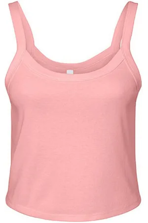 Bella + Canvas Crop-Top Kurzes Spaghetti Träger Top / Spaghettiträgertop für Frauen u. Mädchen (1-tlg) Gr. XS bis XXL- bauchfrei - Verkäufer: witoru