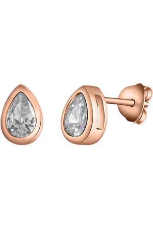 vivance collection Paar Ohrstecker 925/- Sterling Silber rotvergoldet Zirkonia