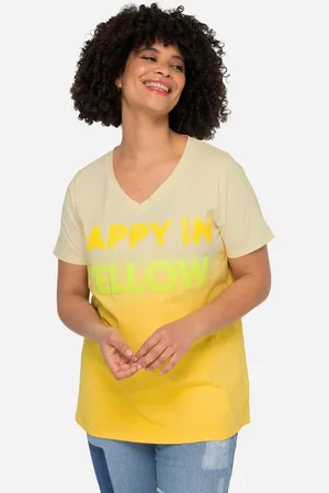 Angel of Style T-Shirt T-Shirt Farbverlauf Pailleten-Schriftzug Halbarm - Verkäufer: Popken Fashion Group
