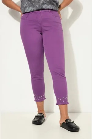 Angel of Style Röhrenjeans 7/8-Twillhose verzierter Fransensaum 5-Pocket - Verkäufer: Popken Fashion Group