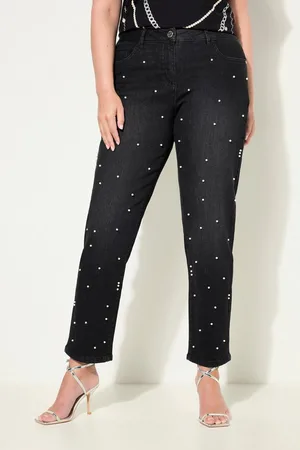 Miamoda Regular-fit-Jeans Jeans weites Bein Zierperlen 5-Pocket - Verkäufer: Popken Fashion Group