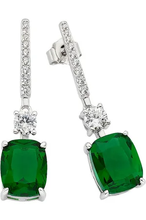 Firetti Paar Ohrstecker Schmuck Geschenk Silber 925 Ohrschmuck Ohrringe Stäbchen Oktagon, mit Glasstein, Zirkonia (synth)