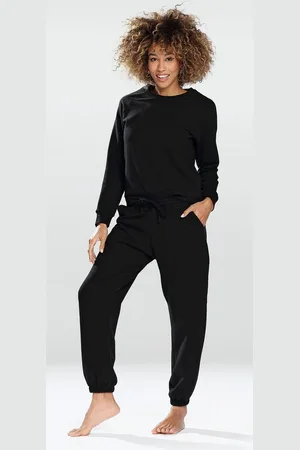 DKaren Freizeitanzug Damen Hausanzug Jogginganzug Baumwolle (2-tlg., Sweatshirt & Hose) - Verkäufer: Makoma