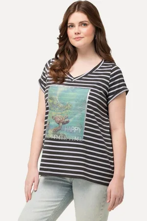 Ulla Popken T-Shirt Shirt Ringel Schildkröte Rundhals Halbarm - Verkäufer: Popken Fashion Group