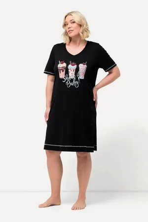 Ulla Popken Bigshirt Bigshirt bedruckt V-Ausschnitt Halbarm - Verkäufer: Popken Fashion Group