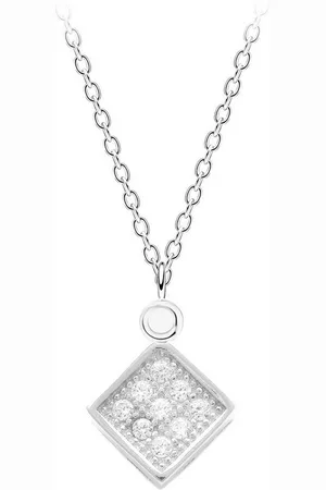 ALEXANDER YORK Kette mit Anhänger VIERECK ZIRKONIA rhodiniert, 2-tlg., 925 Sterling Silber - Verkäufer: