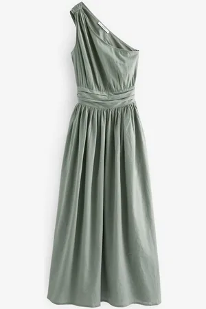 Next One-Shoulder-Kleid Premium One-Shoulder-Midikleid mit Leinenanteil (1-tlg) - Verkäufer: Germany GmbH