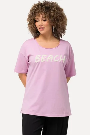 Ulla Popken T-Shirt T-Shirt Frottee-Schriftzug Oversized Rundhals - Verkäufer: Popken Fashion Group