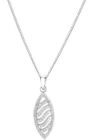ALEXANDER YORK Kette mit Anhänger BLATT mit Zirkonia rhodiniert, 2-tlg., 925 Sterling Silber - Verkäufer: