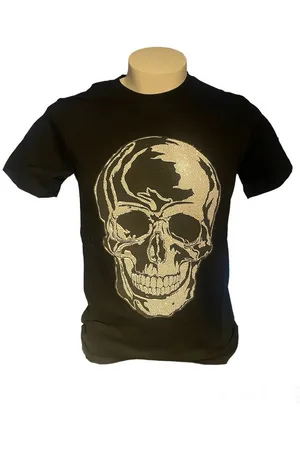 Aaron Bane Kurzarmshirt Totenkopf T Shirt Glitzer Skull tshirt mit Strass Steinchen XS-XL Totenkopf mit Strass - Verkäufer: Mysale24