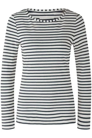 Oui Langarmshirt Langarmshirt mit gewirkten Streifen 36 (1-tlg) - Verkäufer: Mack Mode