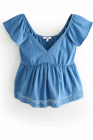 Next Shirttop Oberteil mit Spitzenbesatz und Flatterärmeln (1-tlg) - Verkäufer: Germany GmbH