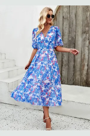 DEBAIJIA Dirndl Sommerkleid Damen Frauen Bedruckter Kleid lässiger Mode - Verkäufer: Paciea UG