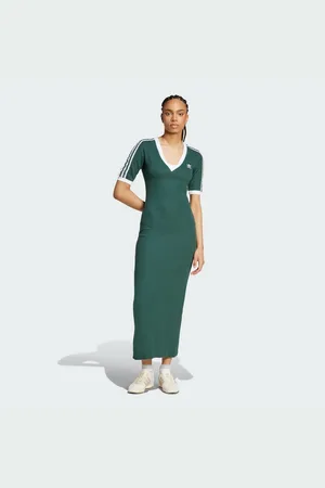adidas Maxikleid ADICOLOR 3-STREIFEN KNIT V-NECK KLEID - Verkäufer: adidas AG