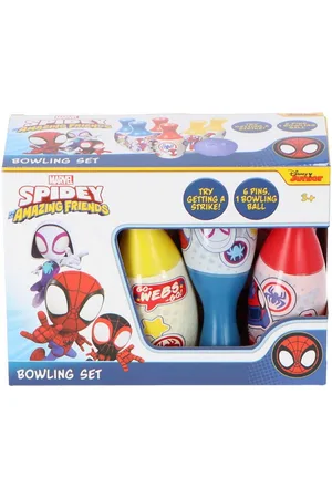 SPIDERMAN Bowlingtasche Bowling-Set mit 6 Pins und 1 Kugel für junge Superhelden (7-tlg) - Verkäufer: IM-Trading