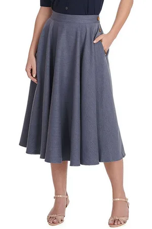 Banned Retro A-Linien-Rock Polly May Swing Skirt Grau- Vintage A-Linie Rock - Verkäufer: Schompi Trading e.K.