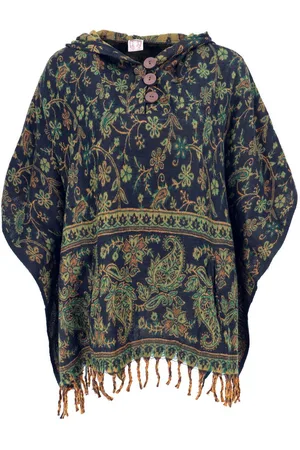 GURU-SHOP Langjacke Cape, Ethno Poncho, Boho Paisley Poncho -.. alternative Bekleidung - Verkäufer: