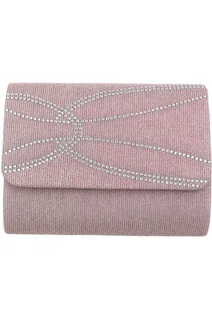 Ital-Design Schultertasche Sehr kleine, Damentasche clutch schultertasche mit strass in Altrosa - Verkäufer: