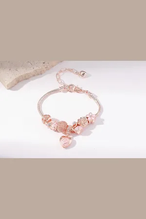 Eyecatcher Armkette Verspielte Rosé Armkette Anhänger Herz Schwan Blume Botschaft (kein Set) - Verkäufer: