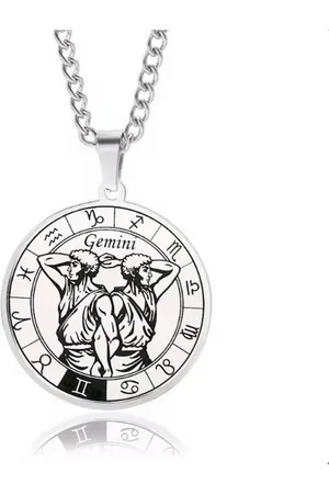 Karma Kette mit Anhänger Halskette Edelstahl Sternzeichen Anhänger Silber modern (Astrologie Kette Damen Herren Sternzeichenkette Silberfarben), Unisex Damenhalskette Herrenhalskette Edelstahlkette - Verkäufer: Sanixa