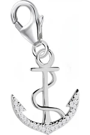 Goldene Hufeisen Charm Anker Zirkonia Anker Charm 925 Silber Anhänger für Armband, 925 Sterling Silber silberschmuck für Armband - Verkäufer:
