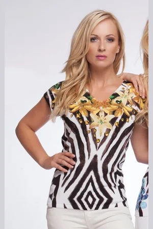 Passioni Print-Shirt mit einem Zebra und Blumen Print - Verkäufer: Passion Mode
