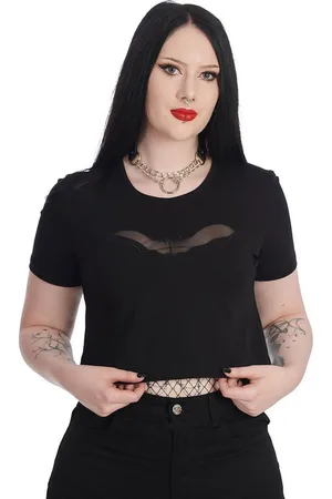 Banned Retro Crop-Top Dreamology Fledermaus Bat Spitze Bauchfrei Gothic - Verkäufer: Schompi Trading e.K.
