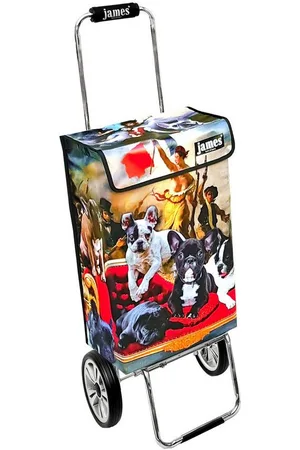 JAMES Einkaufstrolley BULLDOG-REVOLUTION - stabiler Einkaufswagen mit individuellem Design, Handmade in Austria - Einkaufsbegleiter mit viel Stauraum - trägt 40kg - Verkäufer: Warenhaus 23