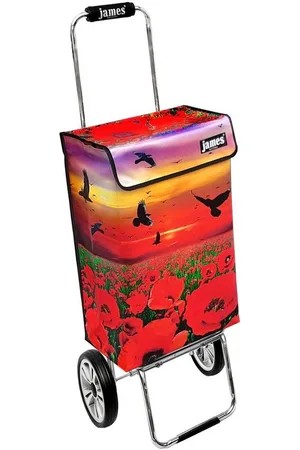 JAMES Einkaufstrolley POPPY - stabiler Einkaufswagen mit individuellem Design, Handmade in Austria - Einkaufsbegleiter mit viel Stauraum - trägt 40kg - Verkäufer: Warenhaus 23