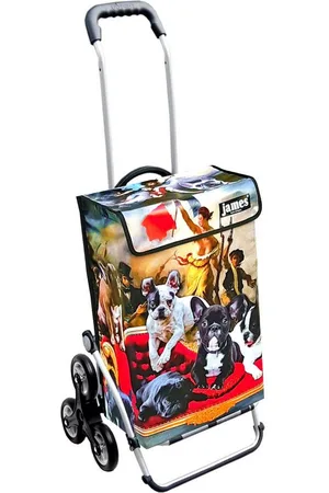 JAMES Einkaufstrolley BULLDOG-REVOLUTION - stabiler Einkaufswagen mit individuellem Design, Handmade in Austria - Einkaufsbegleiter mit viel Stauraum - trägt 40kg - Verkäufer: Warenhaus 23
