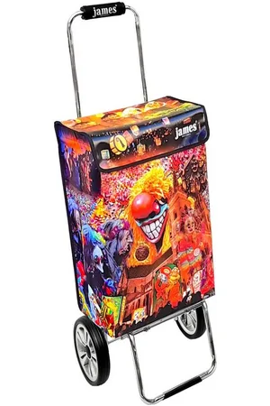 JAMES Einkaufstrolley FASNACHT - stabiler Einkaufswagen mit individuellem Design, Handmade in Austria - Einkaufsbegleiter mit viel Stauraum - trägt 40kg - Verkäufer: Warenhaus 23